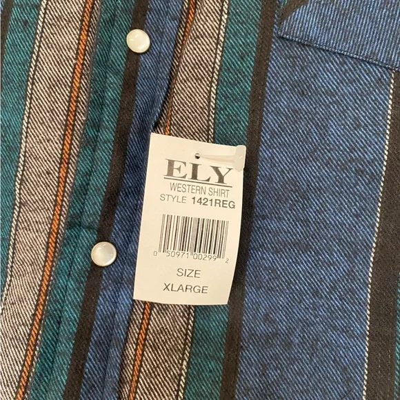 NWT Vintage ELY Cattleman pearl snap western fleece jacket Sz XL - Picture 7 of 8